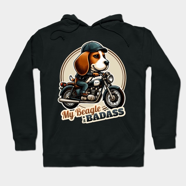 Beagle Biker Hoodie by k9-tee